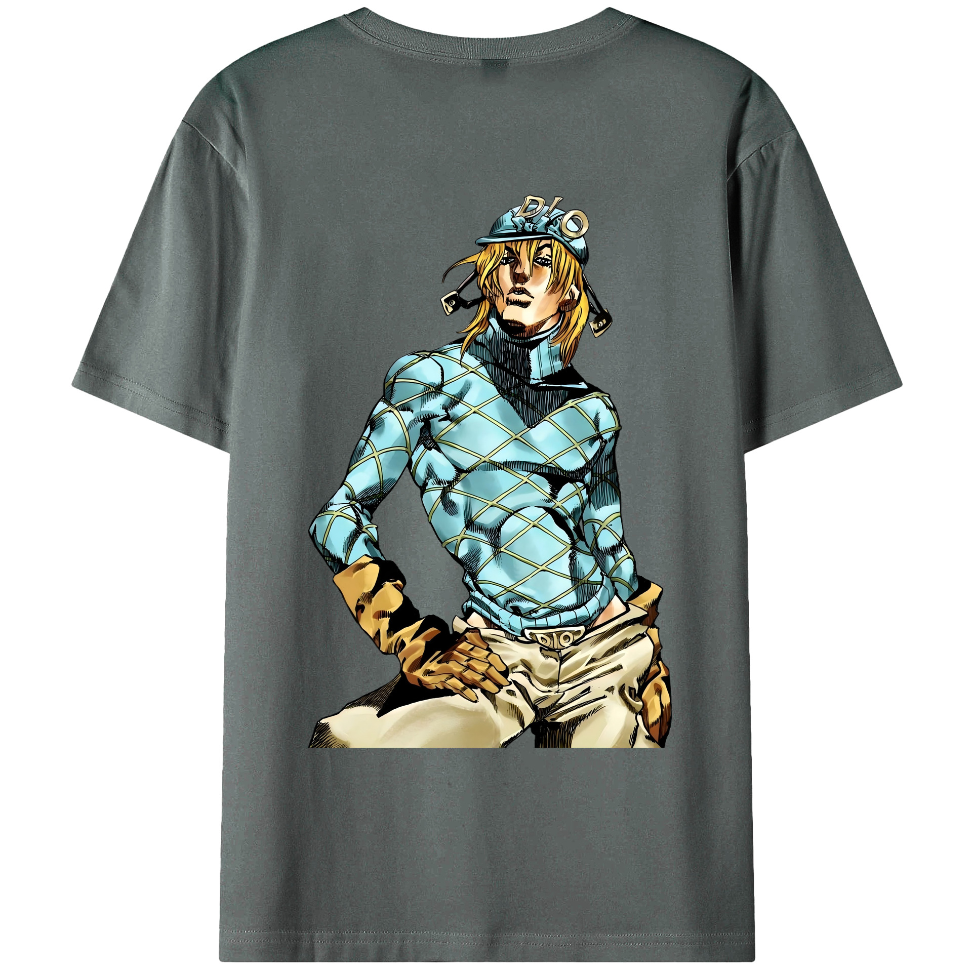 （画像用） ジョジョの奇妙な冒険 ディオ?ブランドー JoJo's Bizarre Adventure Dio Brando 綿100％ メンズ半袖Tシャツ（バックプリント） 通気性